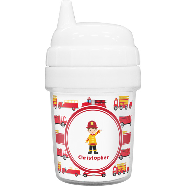 Custom Firetrucks Baby Sippy Cup (Personalized)
