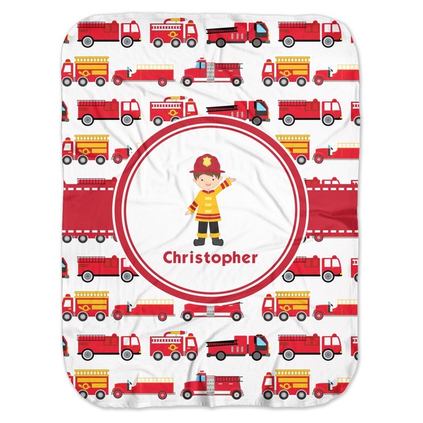 Custom Firetrucks Baby Swaddling Blanket (Personalized)