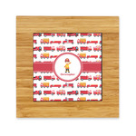 Firetrucks Bamboo Trivet with Ceramic Tile Insert (Personalized)