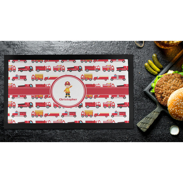 Firetrucks Bar Mat - Small - LIFESTYLE
