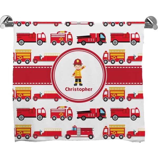 Custom Firetrucks Bath Towel (Personalized)