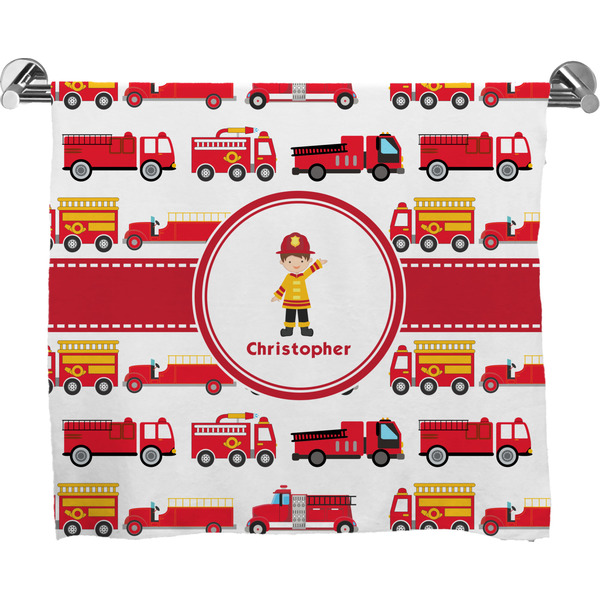 Custom Firetrucks Bath Towel (Personalized)