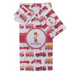 Firetrucks Bath Towel Set - 3 Pcs (Personalized)