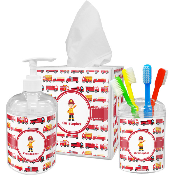 Firetrucks Bathroom Accessories Set (Personalized)