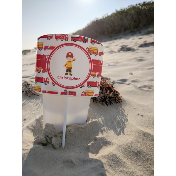Firetrucks Beach Spiker white on beach with sand