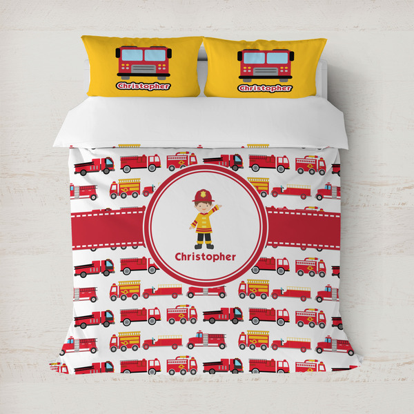 Custom Firetrucks Duvet Cover (Personalized)