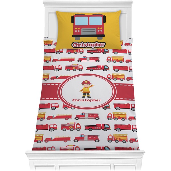 Custom Firetrucks Comforter Set - Twin XL (Personalized)