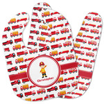 Firetrucks Baby Bib w/ Name or Text