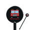 Firetrucks 5.5" Round Plastic Stir Sticks - Black - Single Sided (Personalized)