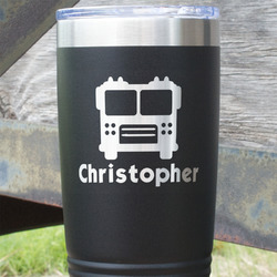 Firetrucks 20 oz Stainless Steel Tumbler (Personalized)