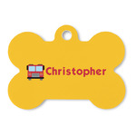 Firetrucks Bone Shaped Dog ID Tag (Personalized)