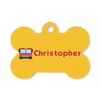 Firetrucks Bone Shaped Dog ID Tag - Small (Personalized)