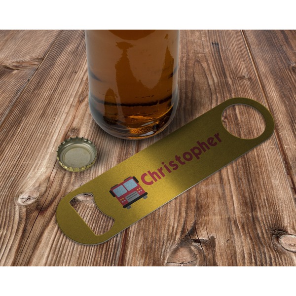 Firetrucks Bottle Opener - In Use