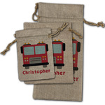 Firetrucks Burlap Gift Bag (Personalized)