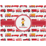 Firetrucks Woven Fabric Placemat - Twill w/ Name or Text
