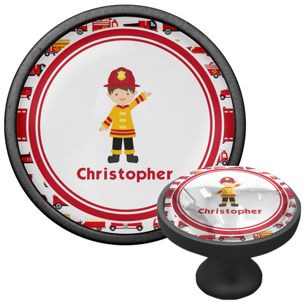 Firetrucks Cabinet Knob - Black - Multi Angle