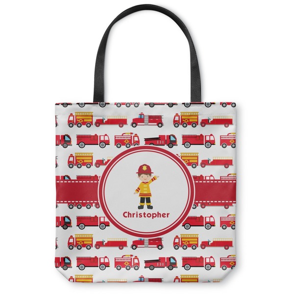 Custom Firetrucks Canvas Tote Bag (Personalized)