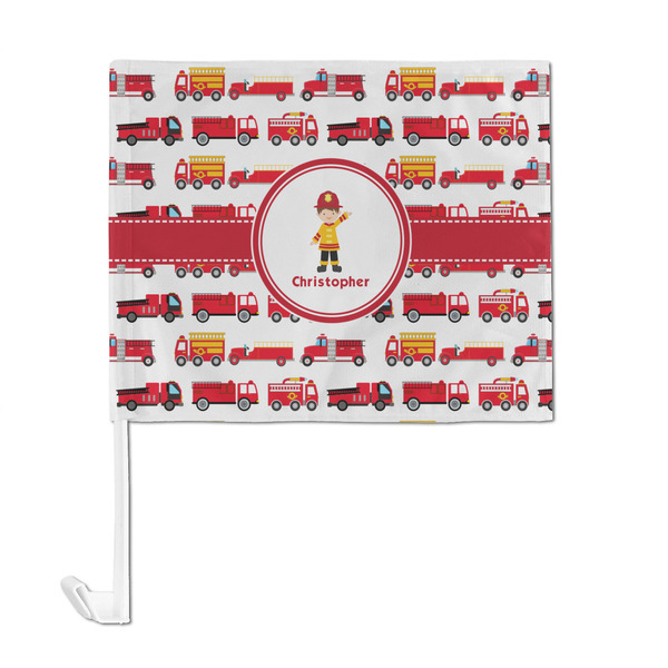 Firetrucks Car Flag - Large - FRONT