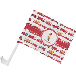 Firetrucks Car Flag - Small w/ Name or Text