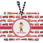 Firetrucks Rear View Mirror Ornament (Personalized)