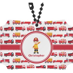 Firetrucks Rear View Mirror Ornament (Personalized)
