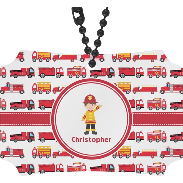 Custom Firetrucks Rear View Mirror Ornament (Personalized)