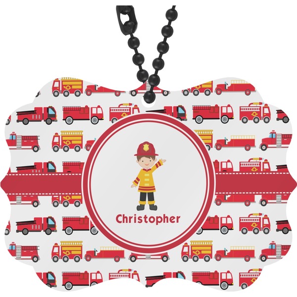 Custom Firetrucks Rear View Mirror Charm (Personalized)