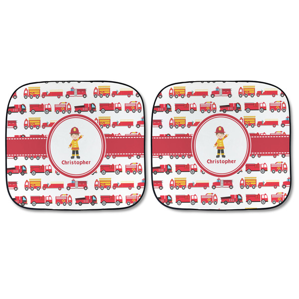 Firetrucks Car Sun Shades - FRONT