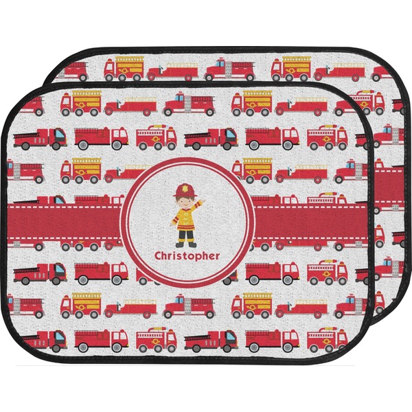 Firetrucks Custom Car Floor Mats Set (2Front & 2Back)