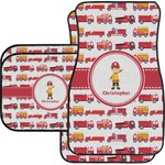 Firetrucks Car Floor Mats Set - 2 Front & 2 Back (Personalized)