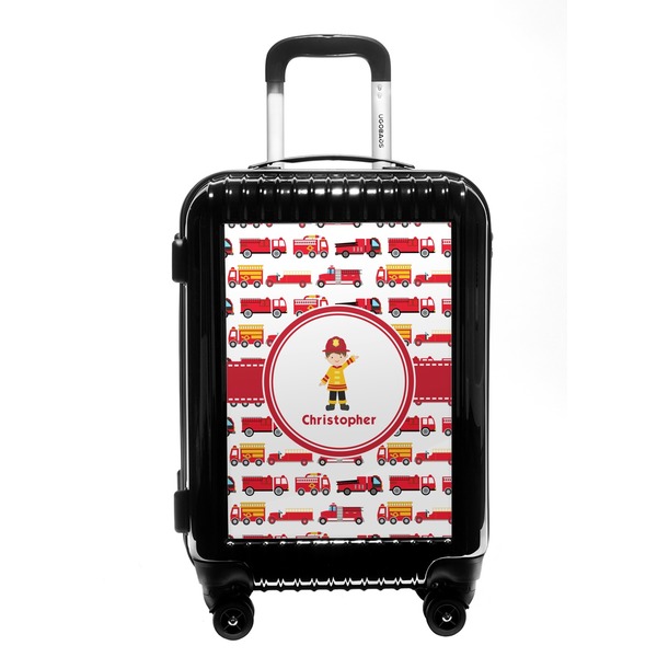 Custom Firetrucks Carry On Hard Shell Suitcase (Personalized)