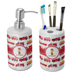 Firetrucks Ceramic Bathroom Accessories Set (Personalized)