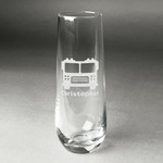 Firetrucks Champagne Flute - Stemless Engraved - Single (Personalized)