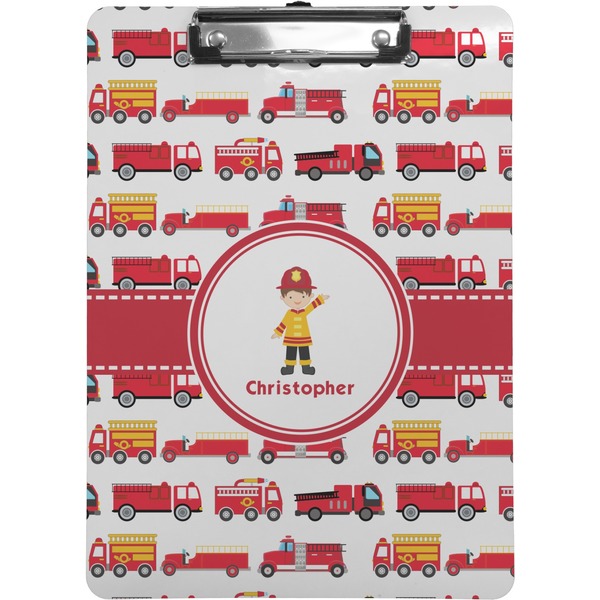 Custom Firetrucks Clipboard (Letter Size) (Personalized)