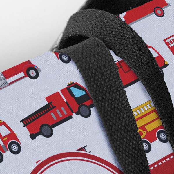Firetrucks Closeup of Tote w/Black Handles