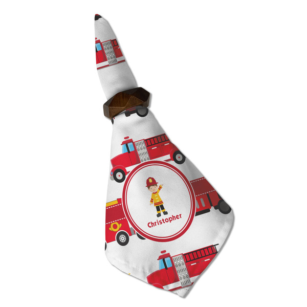Firetrucks Cloth Napkins - Personalized Dinner (Folded in Ring) (MAIN)