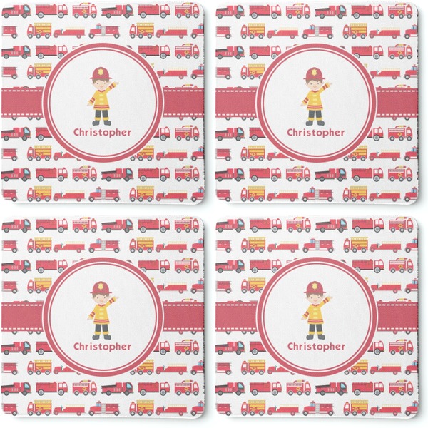 Firetrucks Coaster Rubber Back - Apvl