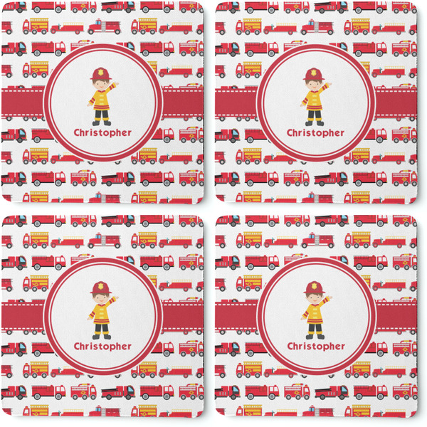 Firetrucks Coaster Rubber Back - Apvl