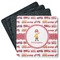Firetrucks Square Rubber Backed Coasters - Set of 4 (Personalized)