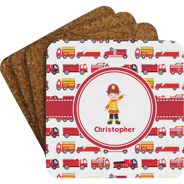 Firetrucks Coaster Set (Personalized)