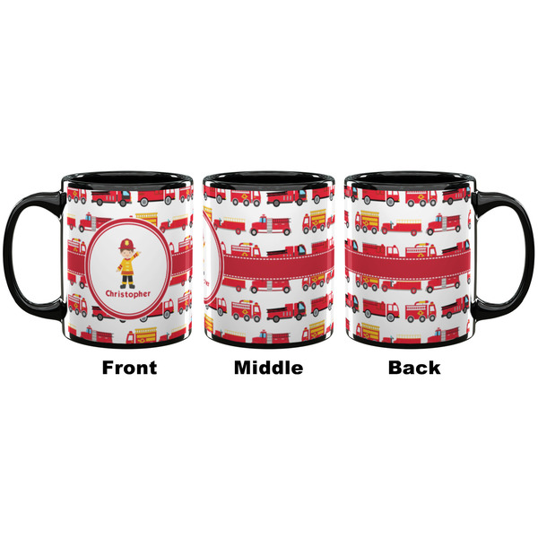 Firetrucks Coffee Mug - 11 oz - Black APPROVAL