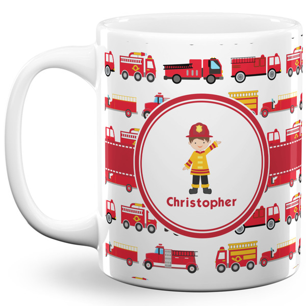 Custom Firetrucks 11 Oz Coffee Mug - White (Personalized)