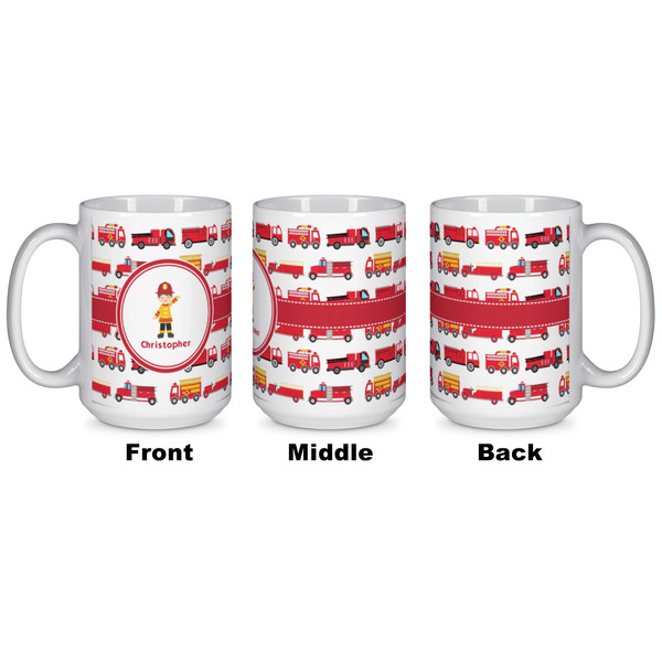 Firetrucks Coffee Mug - 15 oz - White APPROVAL
