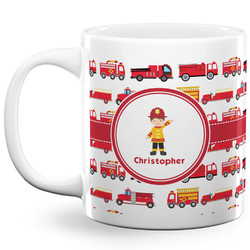 Firetrucks 20 Oz Coffee Mug - White (Personalized)