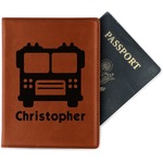 Firetrucks Passport Holder - Faux Leather - Single Sided (Personalized)