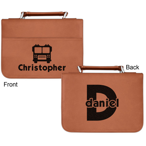 Firetrucks Cognac Leatherette Bible Covers - Small Double Sided Apvl