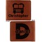 Firetrucks Cognac Leatherette Bifold Wallets - Front and Back