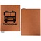 Firetrucks Cognac Leatherette Portfolios with Notepad - Small - Single Sided- Apvl