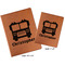 Firetrucks Cognac Leatherette Portfolios with Notepad - Compare Sizes