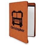 Firetrucks Leatherette Zipper Portfolio with Notepad (Personalized)